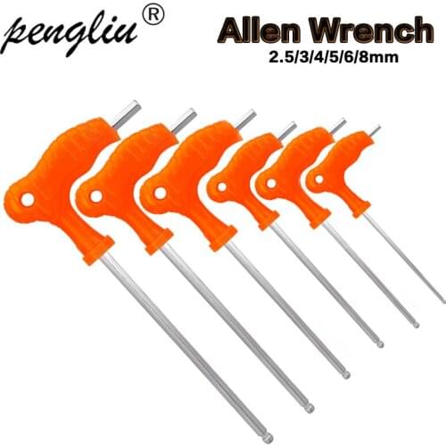 Hex Key Wrench High-carbon Steel 2.5mm 3mm 4mm 5mm 6mm 8mm T Handle Inner Hexagon allen Wrench Spanner Hand Tool