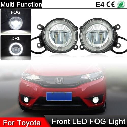 1 Pair Cree LED Chip Multi Function Front Bumper Waterproof Universal White LED Fog Lamp With DRL Daytime Running Light