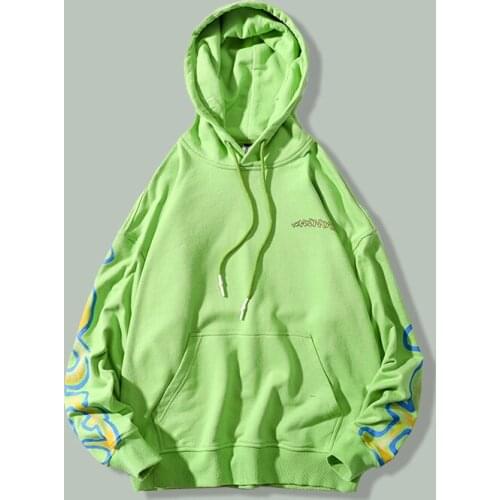 Hip Hop Gradient Letter Print Hoodies Mens Harajuku Graffiti Loose Streetwear Hoodie Sweatshirt Spring Sweater Hooded Pullovers