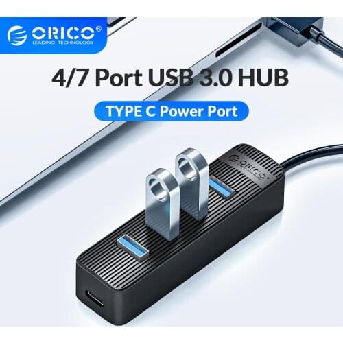 ORICO 4 Port USB 3.0 HUB With Type C Power Supply Port For PC Laptop Computer Accessories ABS USB Splitter USB3.0 OTG Adapter
