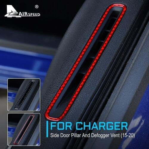 Carbon Fiber for Dodge Charger 2015 2016 2017 2018 2019 2020 Accessories Interior Trim Side Door Pillar Defogger Vent Sticker