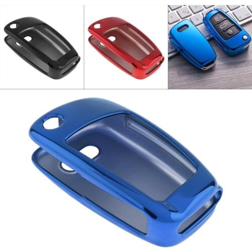 High Quality Car Key Case Protector Holder Replacement TPU Folding Red Blue Color Fit for Audi A1 / A2 / A3 / Q2 / Q3 / S3