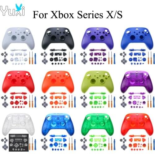 YuXi For Xbox Series X S Controller Front Faceplate Cover and Back Housing Shell Case with Full Buttons Repair Parts