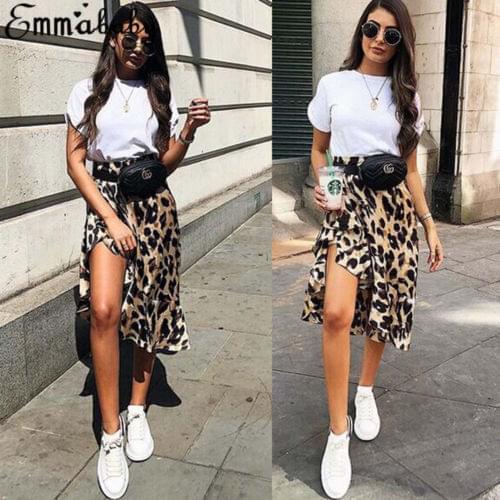UK Womens Mini Skirt Leopard Print High Waist Lady Sexy Fashion Cocktail Club Wear Skirt