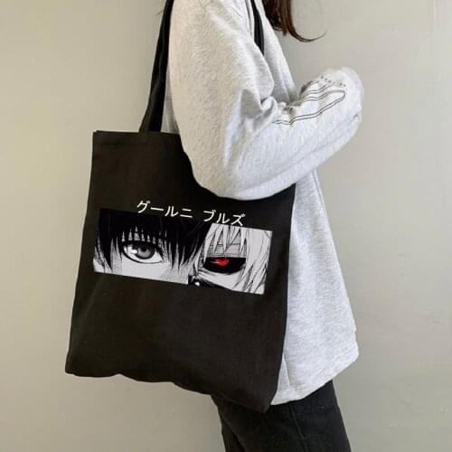 Anime Tokyo Ghoul Canvas Bag Darks Harajuku Gothic style Shopper Large Capacity Womens Bag Classic Shoulder Bag Vintage HandBag