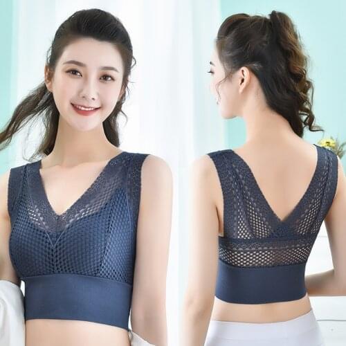 Women Sexy Sport Bras 2021Fitness Vest Lace Bra Running Underwear Beauty Back Bast Wireless Top Posture Corrector Lift Up Bra