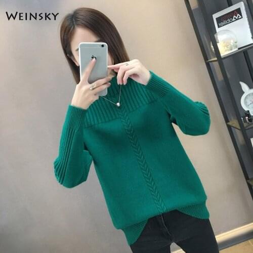 Women Knitted Sweater And Pullovers Korean Fashion Style Turtleneck Wool Sweaters Autumn And Winter 2019 New Yellow Sweater