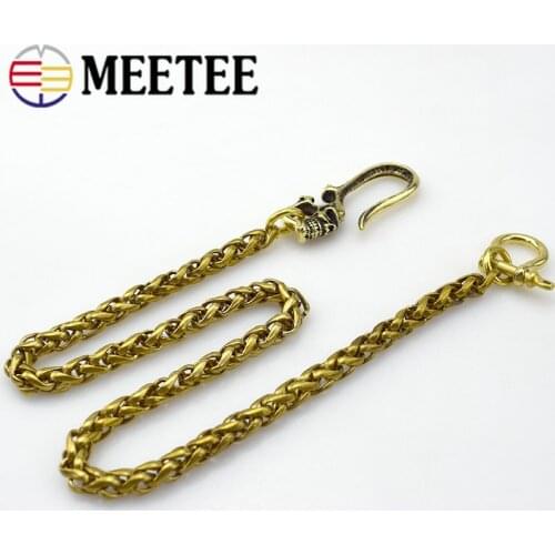 1Pc 8mm Solid Brass Buckles Metal Wallet Chains Belt Clips Chain Keychain Snap Hook Trousers Jeans DIY Sewing Accessories KY2204