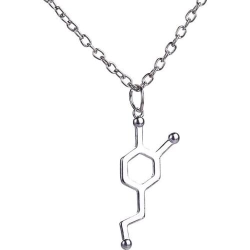 1PC DNA Necklace Serotonin Dopamine Molecular Structure Pendant Necklace For Women Acetylcholine Biochemistry Molecule Necklace