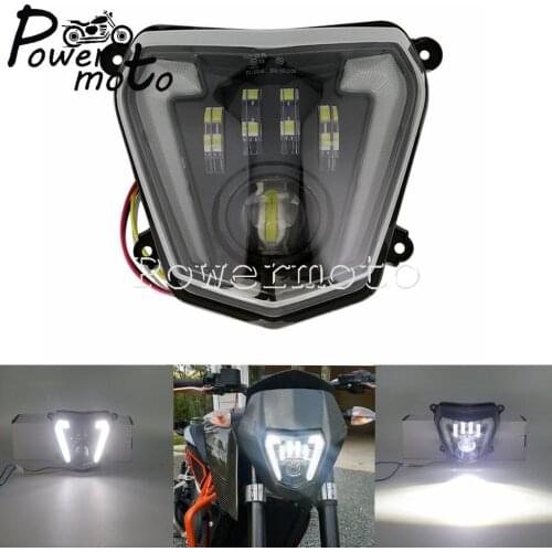 12V LED High/Low Beam With Angel Eyes DRL Headlamp Supermoto HeadLight For 690 690R 2012-2019 Daylight Running Light Enduro