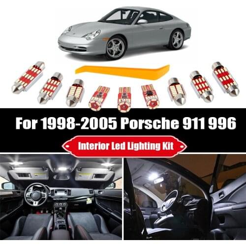 13pcs For 1998-2005 Porsche 911 996 White Canbus Error Free License Plate Lamp LED Bulbs Interior Reading Ceiling Light Kit