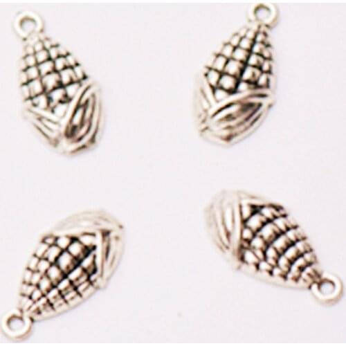 20pcs Silver Plated Corns Glamour Alloy Pendant Earring Bracelet DIY Metal Jewelry Handmade Accessories 19*10mm A1091