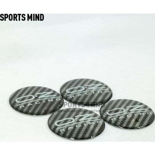 4PCS/lot 56MM OZ Racing Car Wheel Center Hub Cap Sticker Car Logo Badge Emblem sticker Decal carbon fiber and silver
