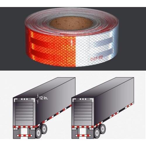 5cmx50m DOT-C2 Conspicuity Safety Reflective Tape Red White For Trailer Vehicle Truck, Trailer Reflector, Reflector Tape Roll