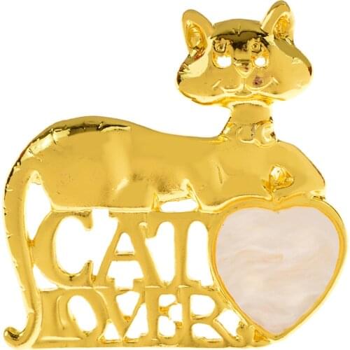 CINDY XIANG Cartoon Creative Metal Cat Pins Brooch Lapel Badges For Women And Men Cute Animal Cat Lover Funny Brooches Jewelry