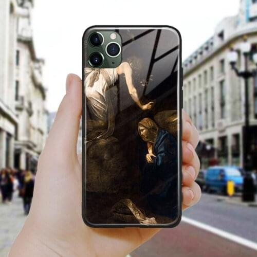 The Annunciation Caravaggio Tempered Glass Soft Silicone Phone Case For iPhone SE 6s 7 8 Plus X XR XS 11 Pro Max Cover Shell