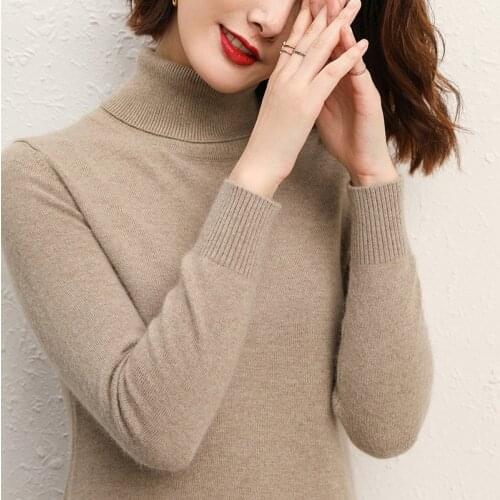 Autumn Winter Knitted Jumper Tops turtleneck Pullovers Casual Sweaters Women Shirt Long Sleeve Tight Sweater Girls