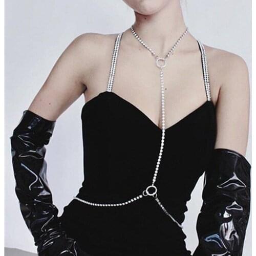 European American Sexy Charm Body Jewelry Bra Chain Classic Ring Shining Gorgeous Nightclub DJ Dance performance Camisole