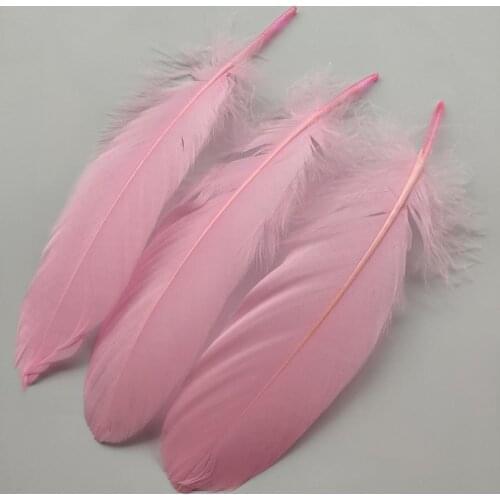 Hot 20pcs Beautiful Pink Hard Goose Feathers 15-20cm/6-8inch Christmas Decoration Clothing Shoes Hat Accessories