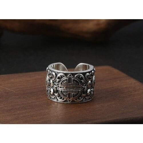 Solid 925 Sterling Silver MENS Men punk ring rings jewelry gift A5720