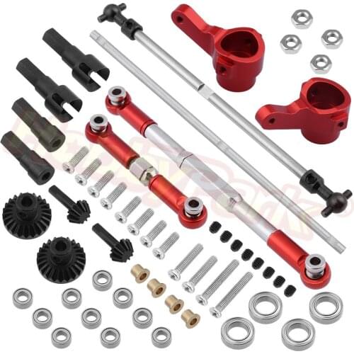 Front & Rear Bevel Drive Gears Set Steering Knuckle Tie Rod Linkage Kit for MN-D90 MN-99 MN-91 FJ-45 1/12 RC Car Rock Crawler