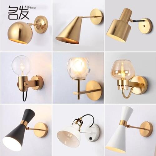 Nordice industrial decor arandela glass ball dining room bedroom aisle wall lights for home espelho