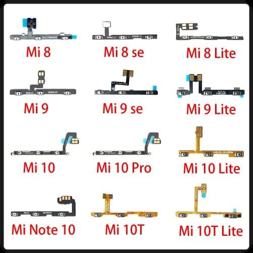 Power On Off Volume Side Button Key Flex Cable For Xiaomi Mi 9 10 9T Pro Mi 8 Se Lite Pocophone F1 Black Shark 2 Note 10 Pro 10T