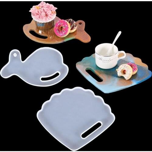Coaster Dolphin Scallop Silicone Epoxy Resin Mold DIY Craft Jewelry Coaster Storage Tray Making Desktop Decoration