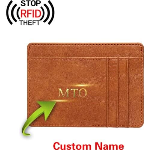 Custom Name RFID Men Card Holder Cradit Card Wallet Customized Gift Multi-Card Slim Wallet Card ID Bank Card Holder Case