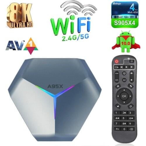 A95XF4 Smart TV BOX Android 10 4G 64G 128G Amlogic S905X4 Quad Core 8K Media Player Dual WIFI Android 10.0 Set Top Box A95X F4