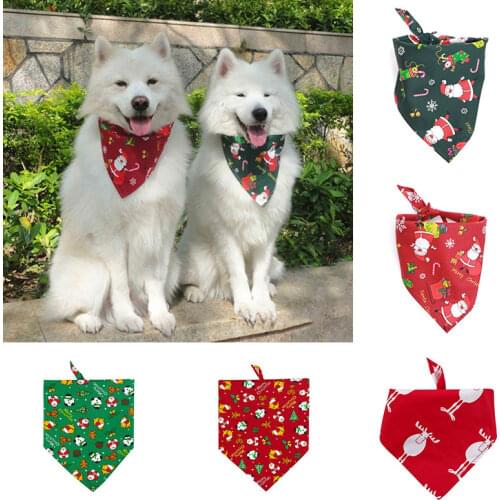 Adjustable Bandana Bib Scarf Collar Pet Saliva Towel Towel Pet Neckerchief Scarf Waterproof Christmas Snowflake Cat Dog Bib