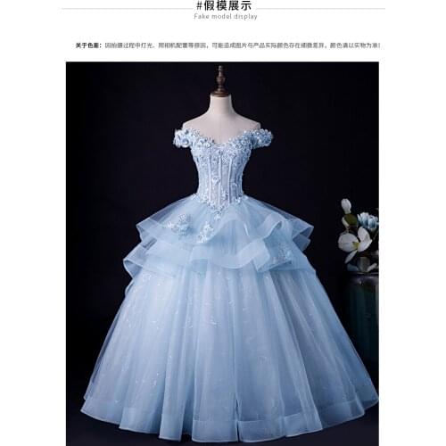 Luxury blue embroidery ball gown long dress vintage medieval dress Renaissance princess Victoria dress