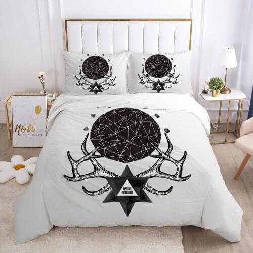 3D HD Luxury Bedding Set Comforter Duvet Cover Pillowcases Bed Set Single/Double/Queen/King Size Black And White Magic