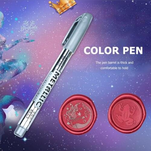 Vintage Sealing Wax Stamp Mark Pen DIY Fire Paint Seal Graffiti Color Pens Vintage Waxing Coloring Pens 5pcs