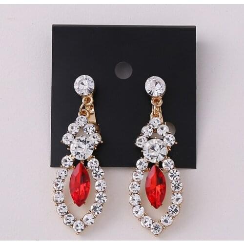 Alloy Fine Craftsmanship Earring Pin Ear Clip Delicate For Girls Korean Popular Shinny Faux Rhinestone Sorcery Eye Series