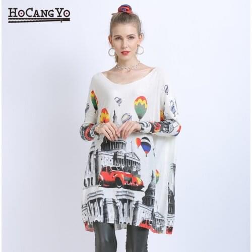 2020 Wool Oversized Sweater For Women Winter Long Pullover Dresses Hot Air Ball Print Jumper Casual Knitted Sweaters Pull Femme