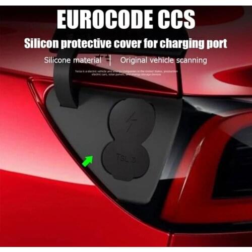 Silicone Charging Port Waterproof Dustproof Protective Cover for Tesla Model 3 2017-2020 Model Y-Eur Version