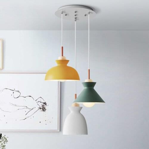 Nordic simple modern bedroom bedside personality bar iron rice cup pendant light restaurant hanging lamp