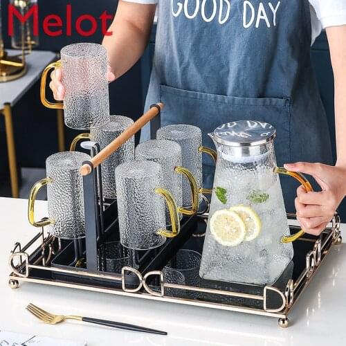 Glass Water Set Luxury Cups Nordic Teapot Cups European Household Tea Sets Family Living Room Cups High-quality Gifts Durable