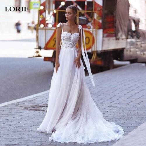 LORIE A-line Lace Wedding Dresses Straps Bridal Dress Custom Made Princess Wedding Gowns Boho Plus Size