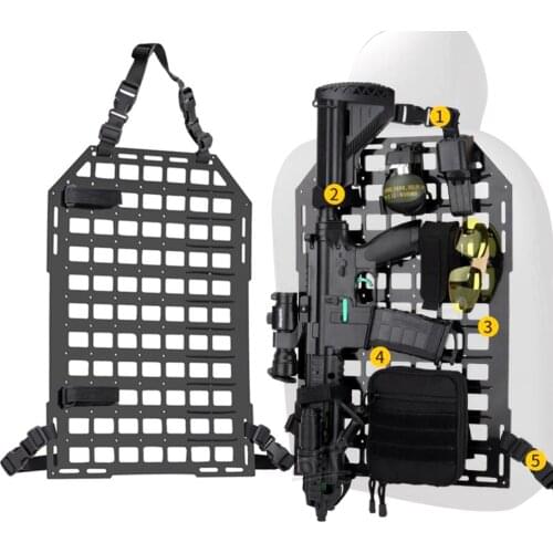 Airsoft MOLLE Car Seatback Tactical Organizer Insert Panel Vehicle Equipment PP Board for Hunting Shooting Paintball