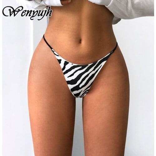 WENYUJH S-XL Cotton Bikini Panties T-back Thong Sexy Low Waist Women Underwear Cotton G-String Underpants Femlae Lingerie Briefs