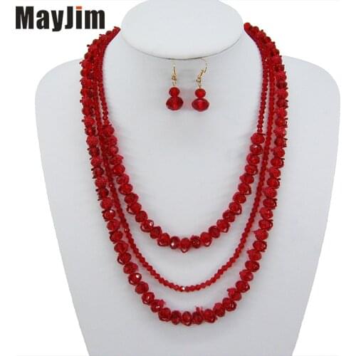 Mayjim Statement Vintage crystal bead Chain Necklace Women Handmade Multistorey Necklaces Pendants bohemian Fashion jewelry