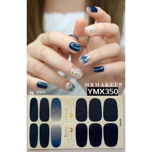 1PC Nail art Full-Cover Sticker Sheet 14tips Sticker Polish Sticker Moon&Star Snowflake Series YMX335-353