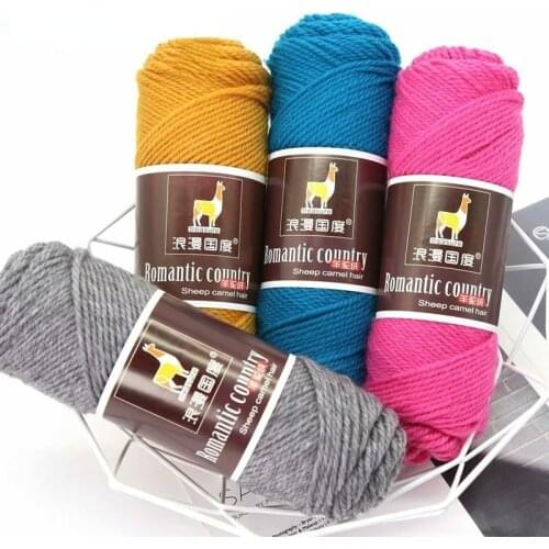 Romantic Country Hand Woven Alpaca Scarf Thread Bar Needle Knitted Coat 2 Strands Coarse Wool Thread DIY 100g/ball