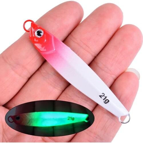 1pcs Fishing Glow Jigs 7g 10g 14g 17g 21g 28g Jigbait Lure Shore Cast Decoys Metal Bait Artificial Lures