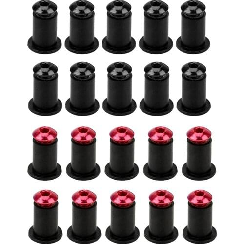 10pcs M5 5mm Bolt Nut Washer Screw Fairing Windshield Fasteners Kit Mounting Tools Motorcycle Accessories For Honda Suzuki BMW