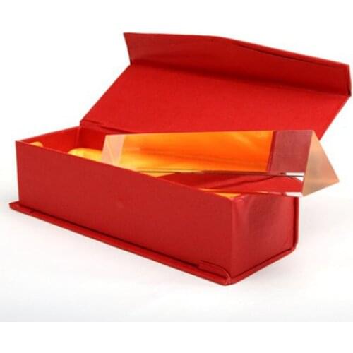18CM Optical Glass Triple Triangular Prism Physics Teaching Light Spectrum Gift Box