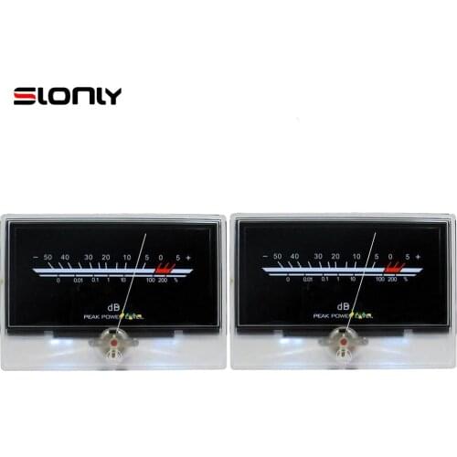2pcs P-134 Golden Voice Audio VU Meter Panel Amplifier Power Discharge Flat Level After Stage DB head Meter with Backlight