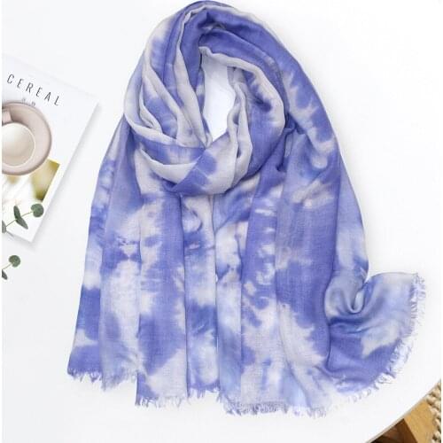 2021 Newest Soft Tie-dye Print Fringe Scarves Shawls Women Long Ink Painting Scarf Wrap Hijab 3 Color Free Shipping